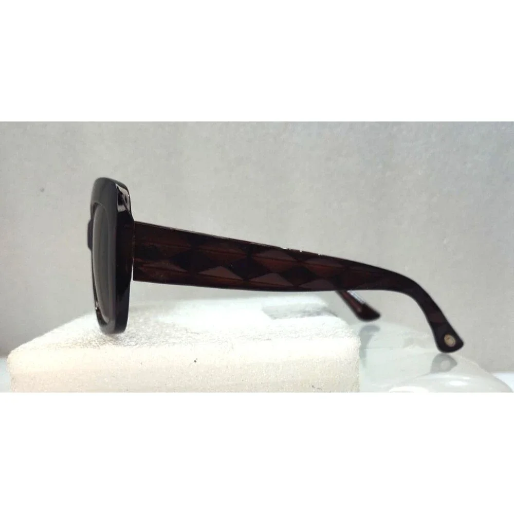 Vtg Oscar de la Renta Brown Oversized Sunglasses Rectangle Mod 1360 57-13-139